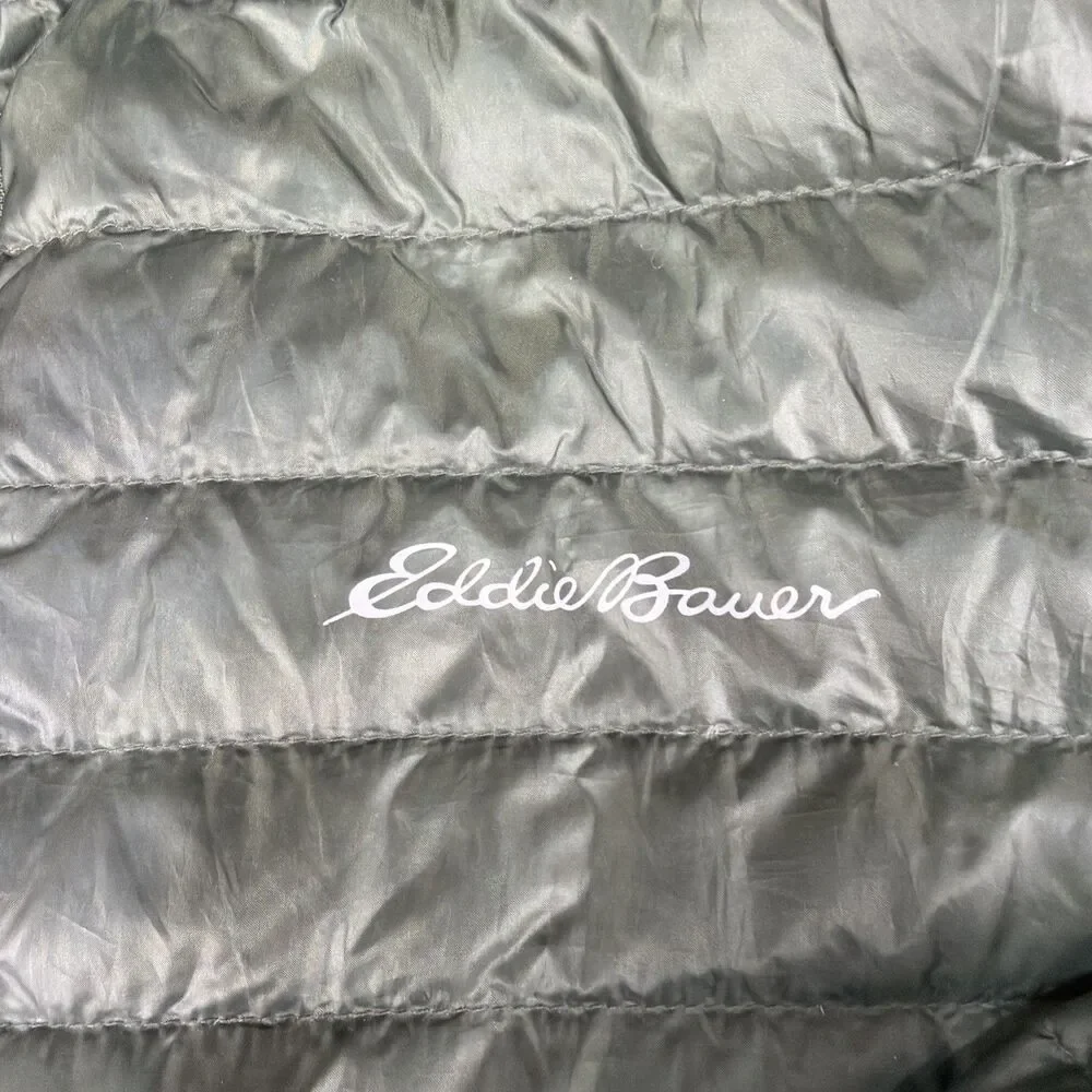 Eddie Bauer Jacket Men’s XXL Green  EB650 Goose Down Puffer Full Zip Quilted